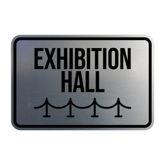 Classic Framed Exhibition Hall Sign (Navy Blue / White) - Large