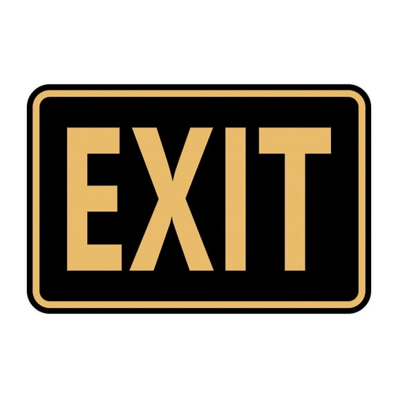 Classic Framed Exit Sign (Black /Gold) - Small