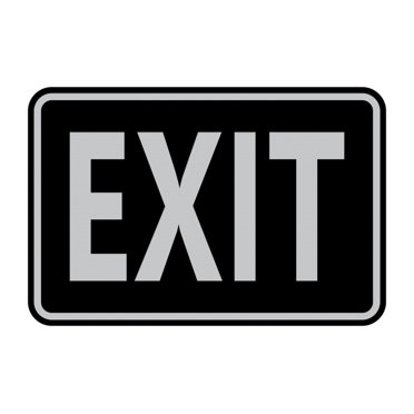 Classic Framed Exit Sign (Black / Silver) - Small