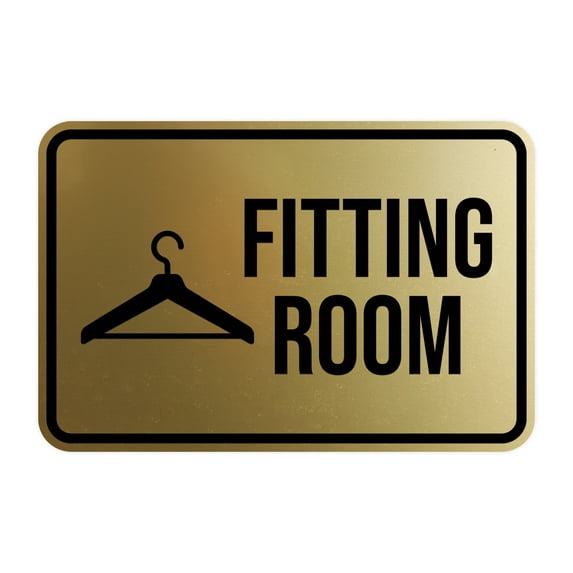 Classic Framed Fitting Room Sign (Black Gold) - Large