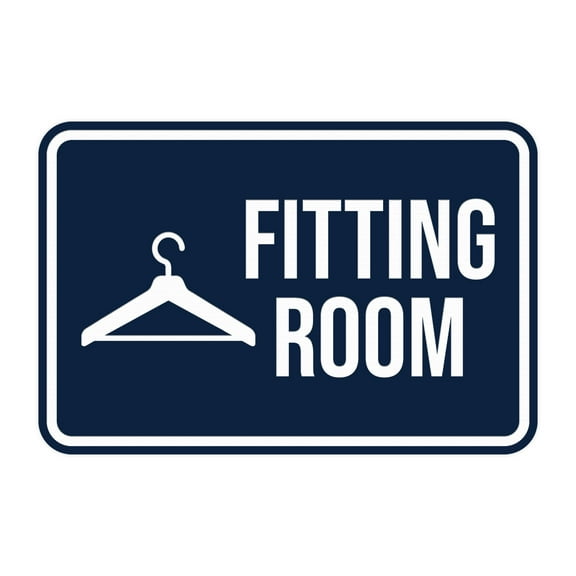 Classic Framed Fitting Room Sign (Blue) - Large