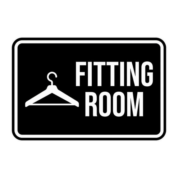 Classic Framed Fitting Room Sign (Brushed Silver) - Small