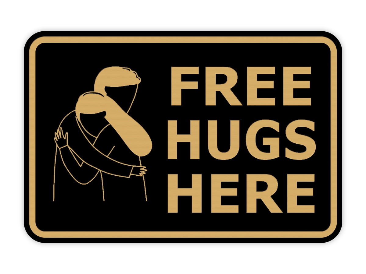 Classic Framed Free Hugs Here Sign (Black Gold) - Large - Walmart.com
