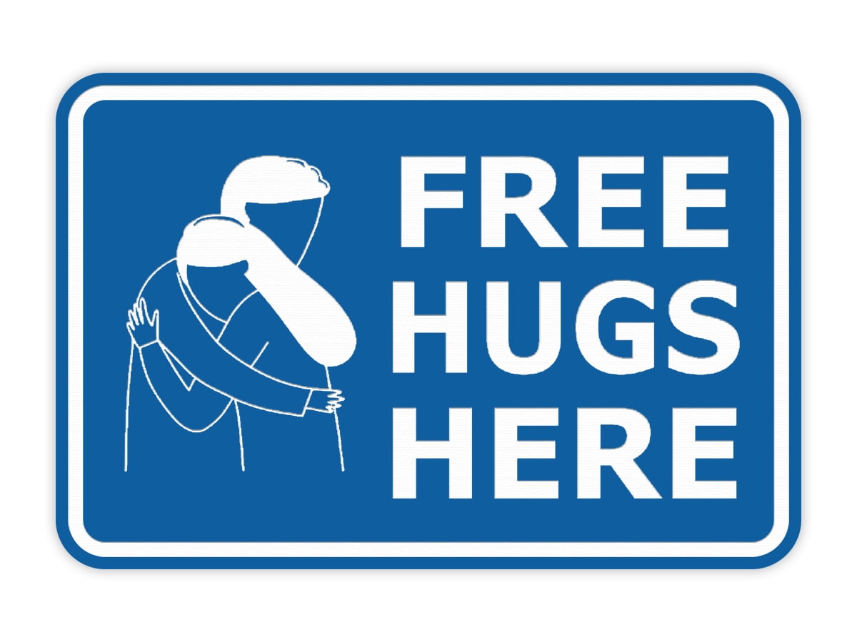 Hug Signage Classic Framed Free Hugs Here Sign (Blue) - Medium - Walmart.com
