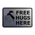 thumbnail image 1 of Classic Framed Free Hugs Here Sign (Brushed Silver) - Large, 1 of 5