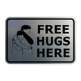 thumbnail image 1 of Classic Framed Free Hugs Here Sign (Brushed Silver) - Small, 1 of 5