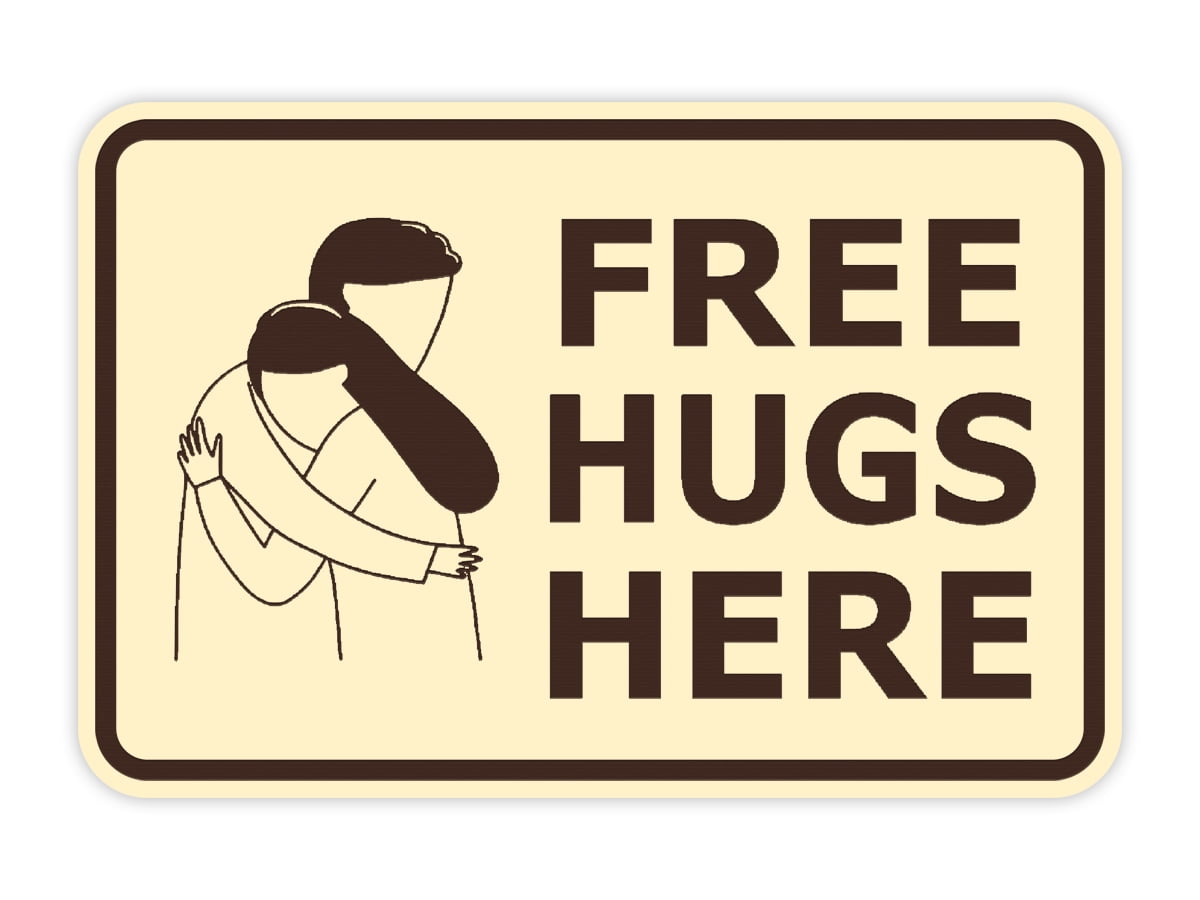 Classic Framed Free Hugs Here Sign (Ivory/Dark Brown) - Large - Walmart.com