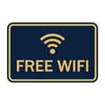 thumbnail image 1 of Classic Framed Free Wifi Sign (Navy Blue/Gold) - Large, 1 of 1
