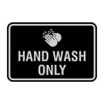 thumbnail image 1 of Classic Framed Hand Wash Only Sign (Black / Silver) - Small, 1 of 1