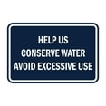 thumbnail image 1 of Classic Framed Help Us Conserve Water Avoid Excessive Use (Navy Blue / White) - Large, 1 of 1