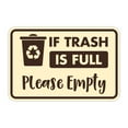 thumbnail image 1 of Classic Framed If Trash is Full Please Empty Sign (Ivory/Dark Brown) - Small, 1 of 5