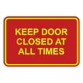 thumbnail image 1 of Classic Framed Keep Door Closed At All Times Sign (Red/Yellow) - Large, 1 of 1