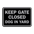 thumbnail image 1 of Classic Framed Keep Gate Closed Dog Sign (Black / Silver) - Small, 1 of 1