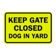 thumbnail image 1 of Classic Framed Keep Gate Closed Dog Sign (Yellow / Black) - Small, 1 of 1