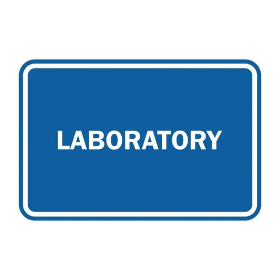 Classic Framed Laboratory Sign (Blue) - Large