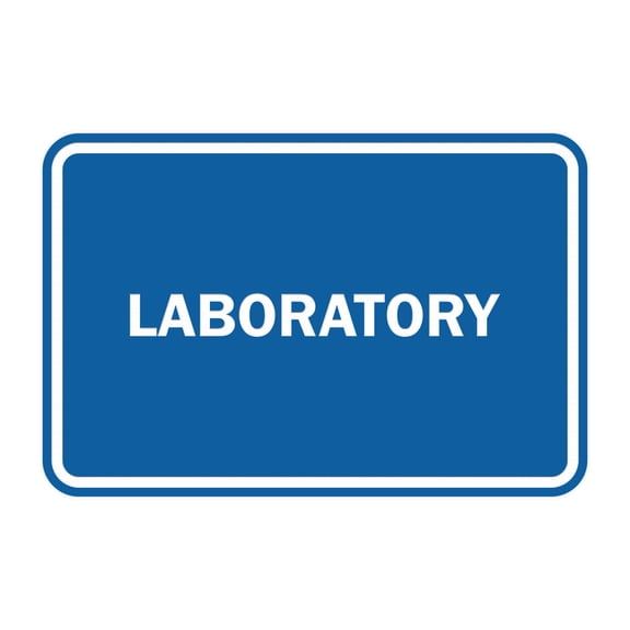 Classic Framed Laboratory Sign (Blue) - Small