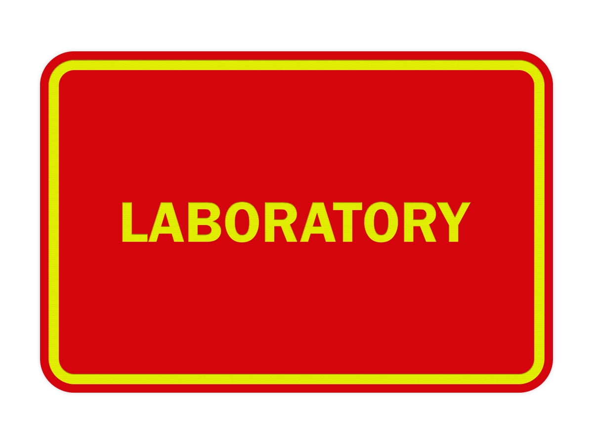 Classic Framed Laboratory Sign (Red/Yellow) - Medium - Walmart.com