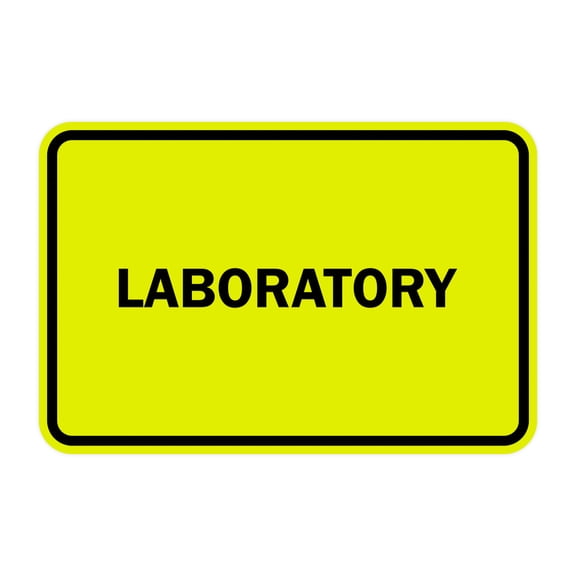 Classic Framed Laboratory Sign (Yellow / Black) - Small