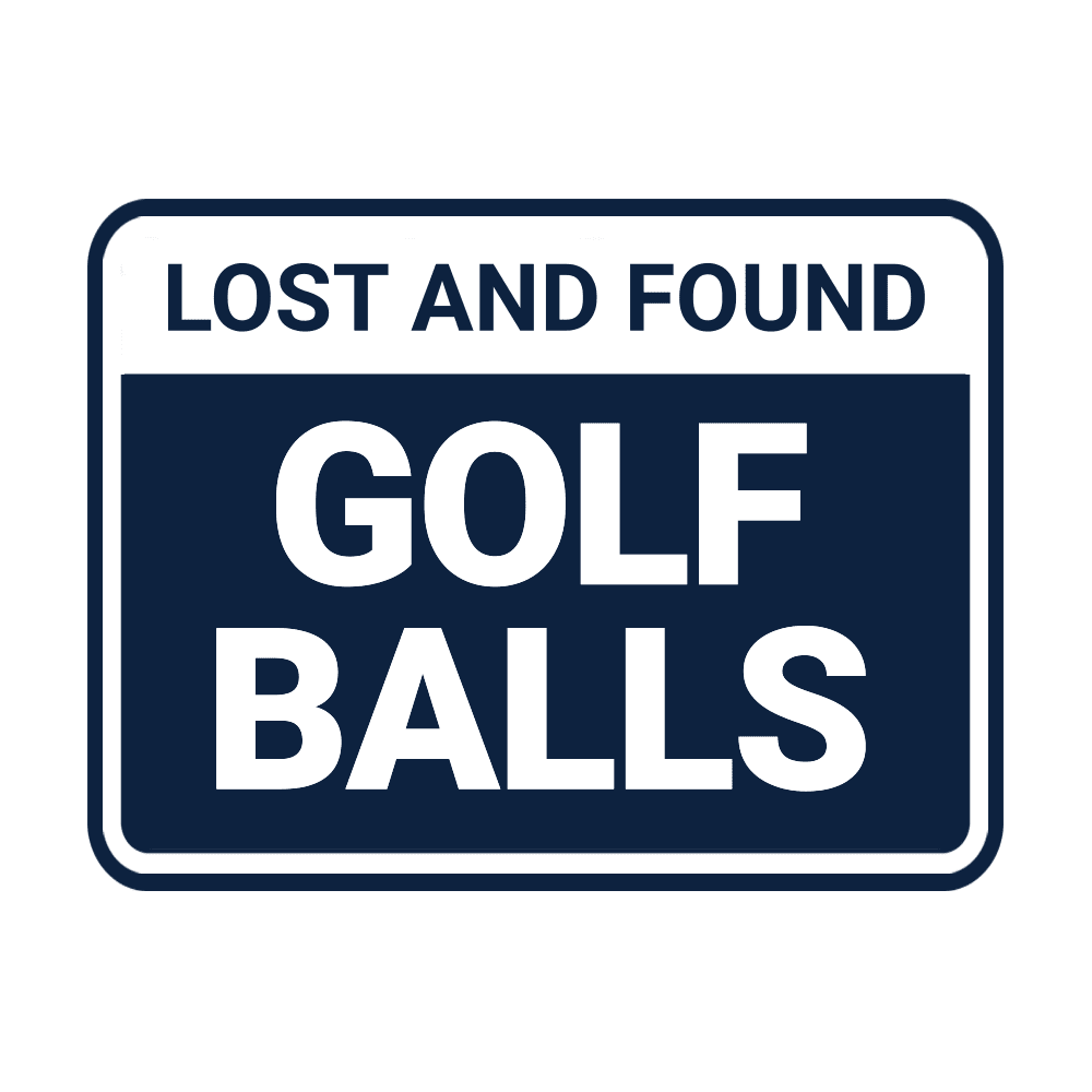 Classic Framed Lost And Found Golf Balls Sign (Navy Blue / White