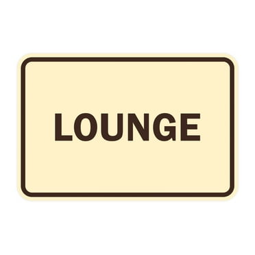 Classic Framed Lounge Sign (Ivory/Dark Brown) - Large