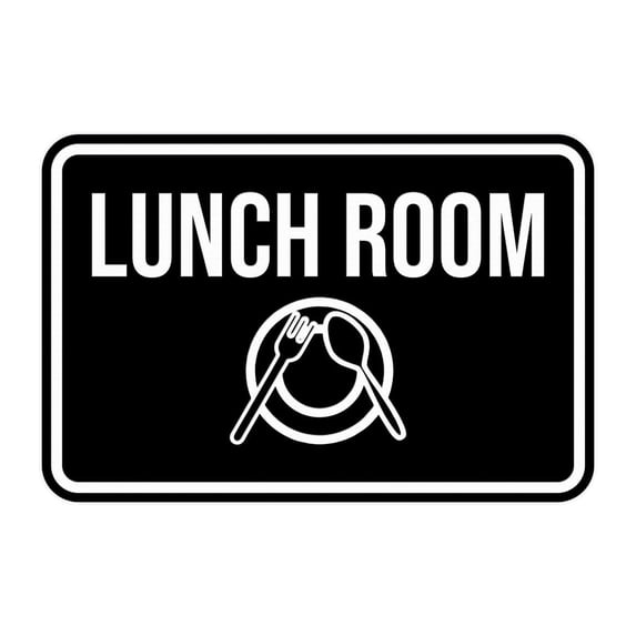 Classic Framed Lunch Room Sign (Brushed Silver) - Small