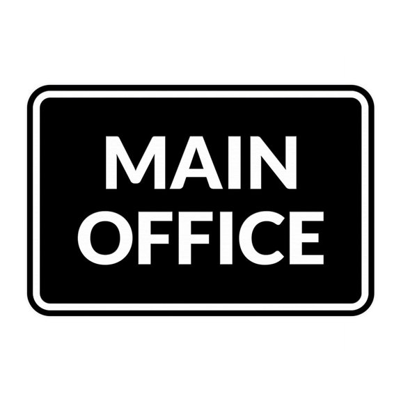 Classic Framed Main Office Sign (Black) - Large