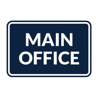 Classic Framed Main Office Sign (Navy Blue / White) - Small