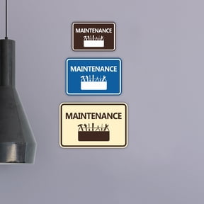 Classic Framed Maintenance Sign (Ivory/Dark Brown) - Small