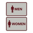thumbnail image 1 of Classic Framed Men Women Sign Set (Light Grey / Burgundy) - Large, 1 of 1
