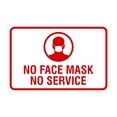 thumbnail image 1 of Classic Framed No Face Mask No Service Sign (White/Red) - Large 6x8", 1 of 1