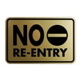 thumbnail image 1 of Classic Framed No Re-Entry Sign (Brushed Gold) - Large, 1 of 5
