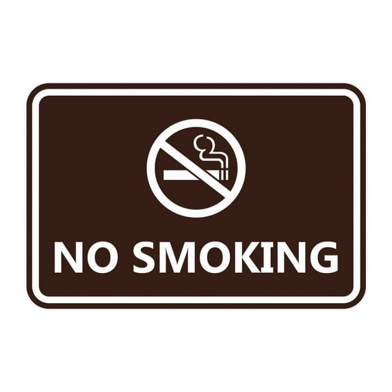Classic Framed No Smoking Sign (Dark Brown) - Small