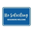 thumbnail image 1 of Classic Framed No Soliciting Neighbors Welcome Sign (Blue) - Large, 1 of 1