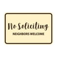 thumbnail image 1 of Classic Framed No Soliciting Neighbors Welcome Sign (Ivory/Dark Brown) - Large, 1 of 1