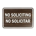 thumbnail image 1 of Classic Framed No Soliciting No Solicitar Sign (Walnut) - Large, 1 of 1