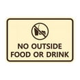 thumbnail image 1 of Classic Framed No outside food or drink Sign (Ivory/Dark Brown) - Large, 1 of 1
