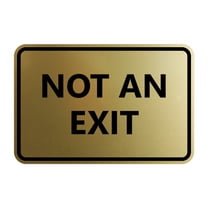 Classic Framed Not an Exit Sign (Brushed Gold) - Medium