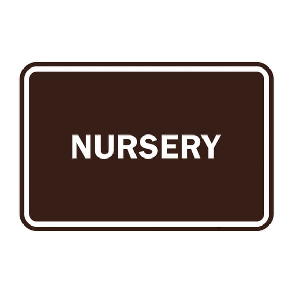 Classic Framed Nursery Sign (Dark Brown) - Medium