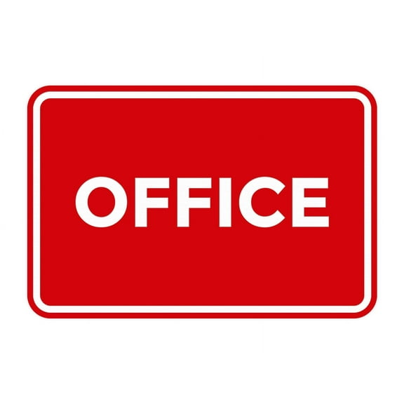 Classic Framed Office Sign (Red) - Small