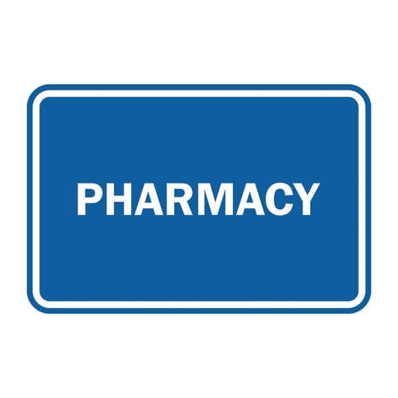 Classic Framed Pharmacy Sign (Blue) - Small