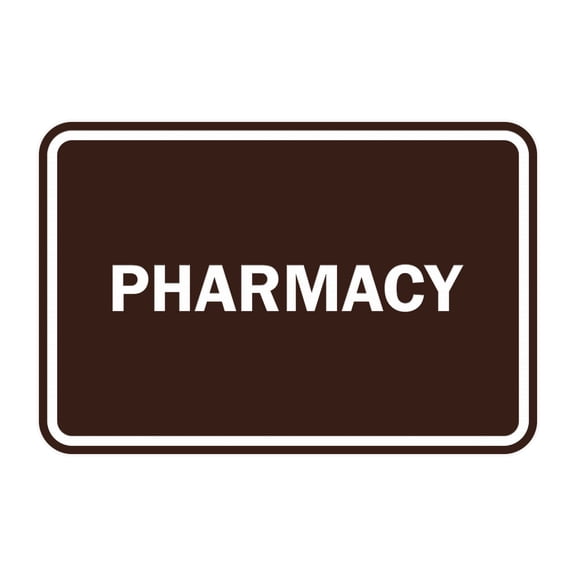 Classic Framed Pharmacy Sign (Dark Brown) - Small