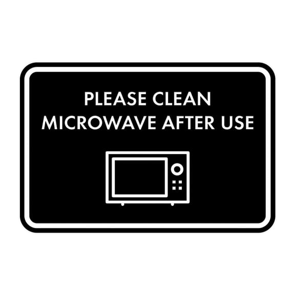Classic Framed Please Clean Microwave After Use Sign (Black) - Small