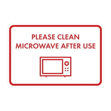 Classic Framed Please Clean Microwave After Use Sign (White/Red) - Large