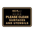 thumbnail image 1 of Classic Framed Please Clean Surfaces and Utensils Sign (Black /Gold) - Small, 1 of 5