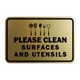 thumbnail image 1 of Classic Framed Please Clean Surfaces and Utensils Sign (Brushed Gold) - Medium, 1 of 5