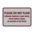 thumbnail image 1 of Classic Framed Please Do Not Flush Etiquette (Light Grey / Burgundy) - Small, 1 of 1