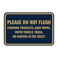 thumbnail image 1 of Classic Framed Please Do Not Flush Etiquette (Navy Blue/Gold) - Large, 1 of 1