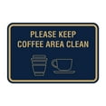 thumbnail image 1 of Classic Framed Please Keep Coffee Area Clean Sign (Navy Blue/Gold) - Large, 1 of 8