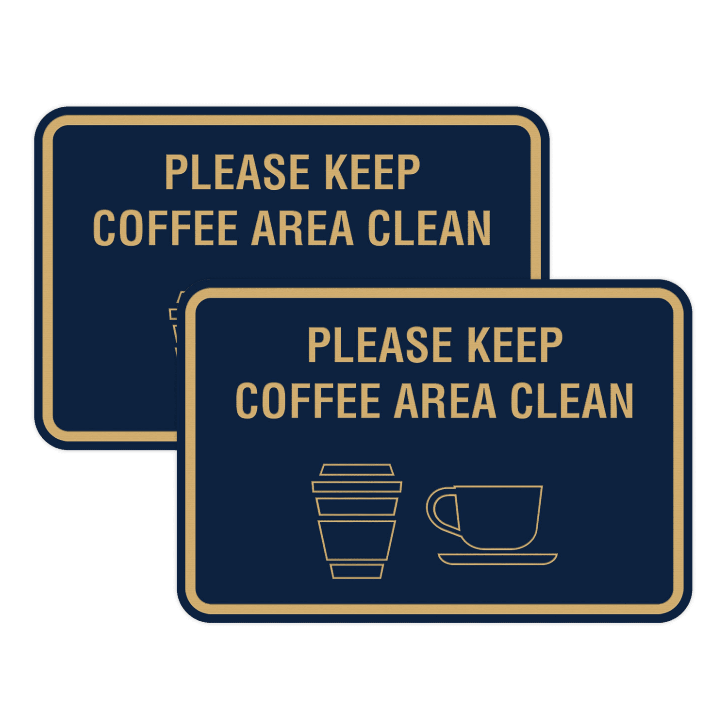 Classic Framed Please Keep Coffee Area Clean Sign (Navy Blue/Gold ...