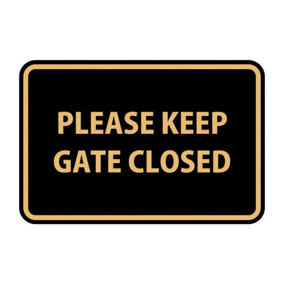 Classic Framed Please Keep Gate Closed (Black /Gold) - Small